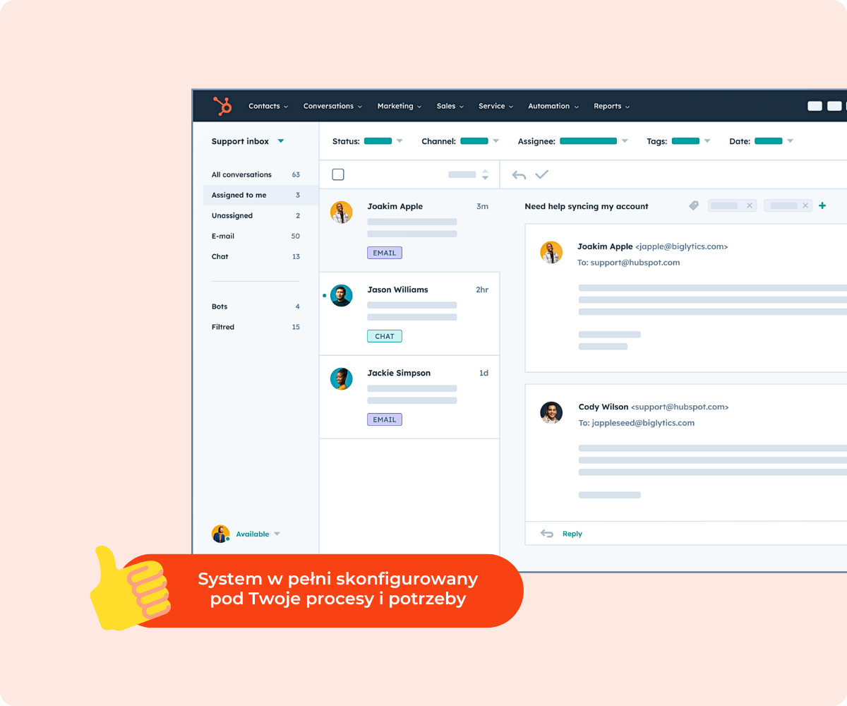 Configuring the service process on HubSpot Service Hub